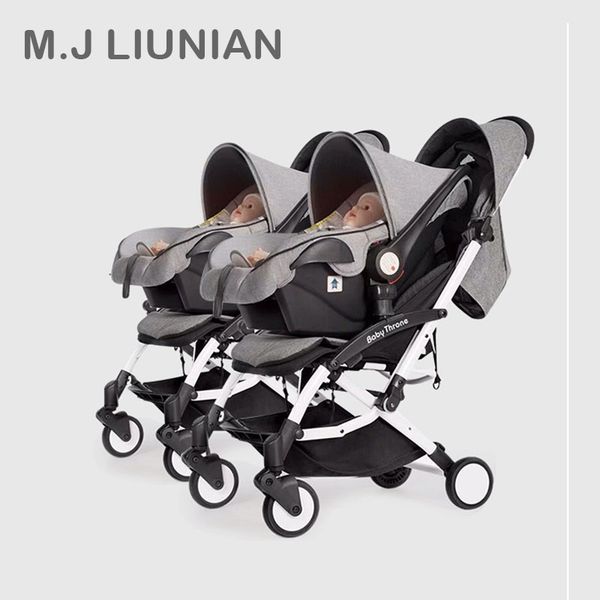 

newbaby twin stroller can be separate baby sleeping basket handcart kids cart 0-3y portable multifunction combo high landscape