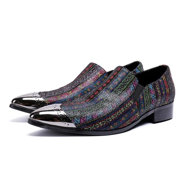 

fashion luxury british style men's shoes quality leather business casual shoes trendy men's pointed loafers, Black