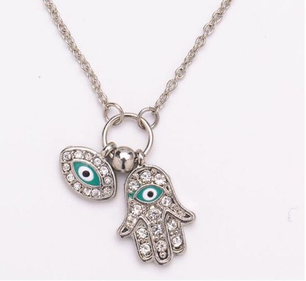 

jrl fashion the hand of fatima pendant gold silver turkish jewelry hand shape turkey's blue eyes necklace k3611
