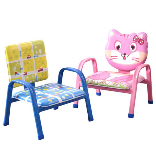 

children chairs kids furniture steel tube +wooden kindergarten children's cartoon chairs quality 2018 wholesale 32*28*40cm
