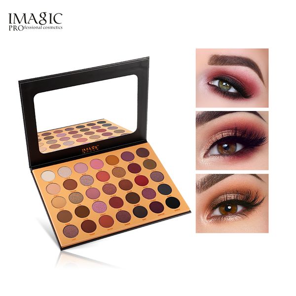 

imagic 35 color nude color shiny eye shadow palette waterproof long-lasting eye shadow tray pigment pearl matte cosmetics