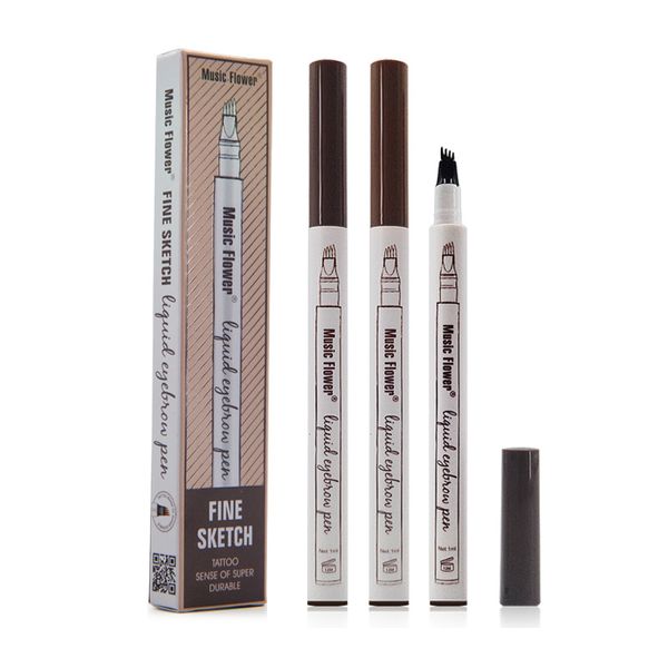 

4 unique micro fork eyebrow liquid eye brow pencil 4 colors waterproof super durable fine sketch mixed color factory direct sale