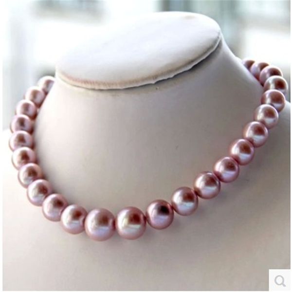 

natural freshwater pearl necklace 11-12mm strong light round to send mom, Silver