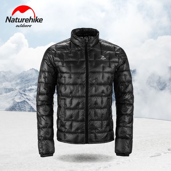 

naturehike men women ultralight warm white down camping jacket breathable waterproof coat for outdoor climbing hiking, Blue;black
