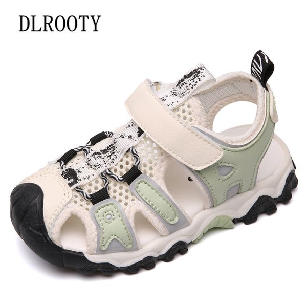 

summer children sandals shoes boys girls sneakers mesh kids fashion beach toddler baby breathable non-slip hook & loop sport, Black;red