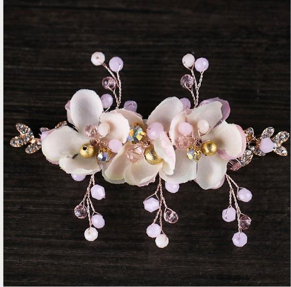 

bride's hairpin art flowers with pearl bride's hair ornaments, Slivery;golden