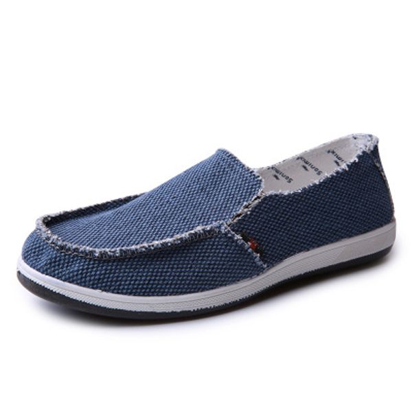 

2019 new canvas shoes men's sneakers breathable ultra-light loafers slip-on mens casual shoes spring walking flat, Black
