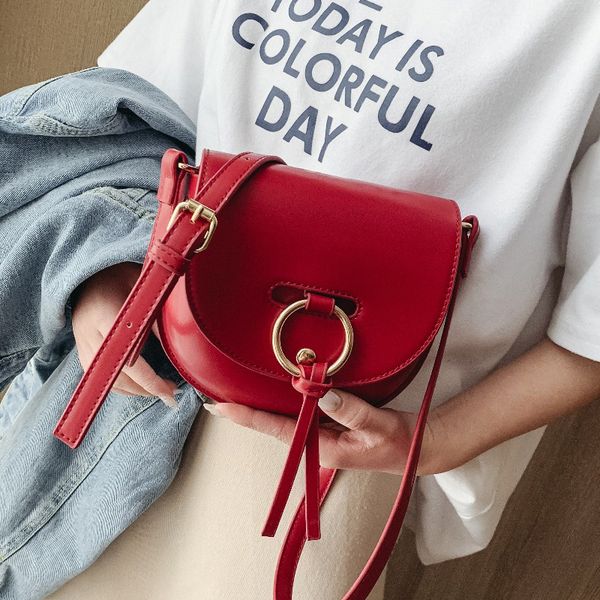 

semicircle crossbody bags for woman 2019 solid color pu leather handbags and purses female cross body bag ladies hand bag new