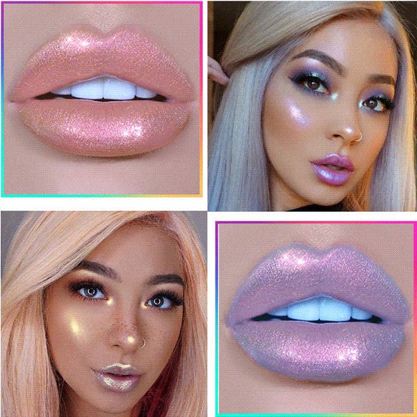 

Liquid Crystal Glow Lip Gloss Laser Holographic Lip Tattoo Lipstick Mermaid Pigment Glitter Lipgloss Lip Plumper Gloss Makeup
