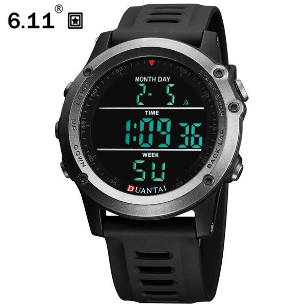 

6.11 duantai digital men wristwatch relogio masculino satch men's watches montre reloj relogio clock saat hour, Slivery;brown