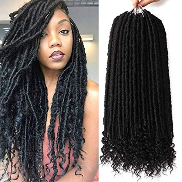 2019 Goddess Faux Locs Crochet Hair 16 Inch Straight Goddess Locs With Curly Ends Synthetic Crochet Hair Braids For Women From Meililehair 9 55