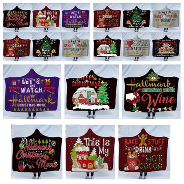 

sherpa hooded throw blanket children and adults 3d printed kids winter blankets xmas cloak cape christmas blanket home textilest2i5374