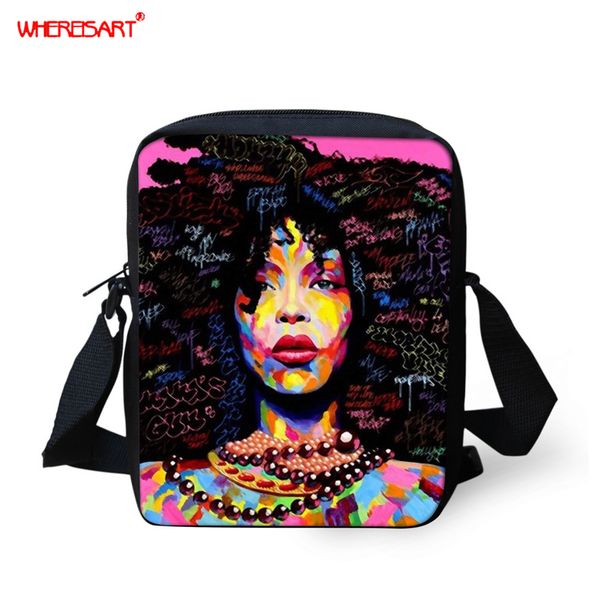 

whereisart black queen african crossbody bag for women 2019 afro girls messenger bag big purse small phone coin bags handbag