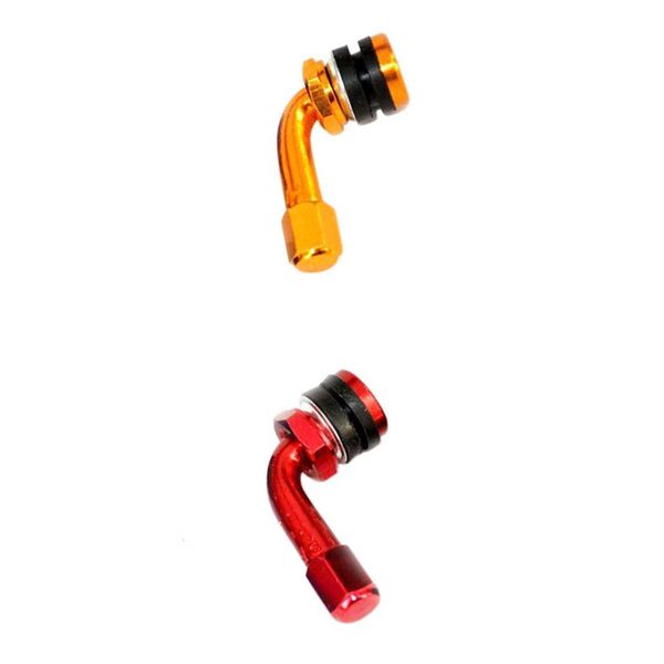 

motorcycle car wheel tire tyre valve stems caps 90 degree for motorbike dirt pit bike (gold & red