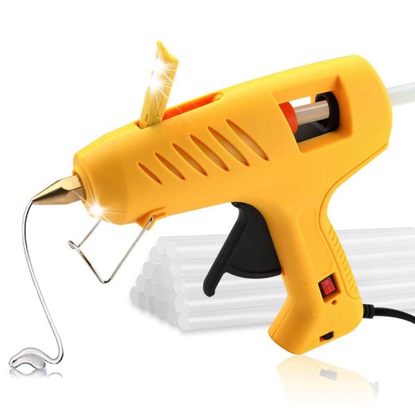 

new glue tool with led lights,60/100w full size dual power high temp heavy duty melt glue tool kit for diy, arts & crafts us