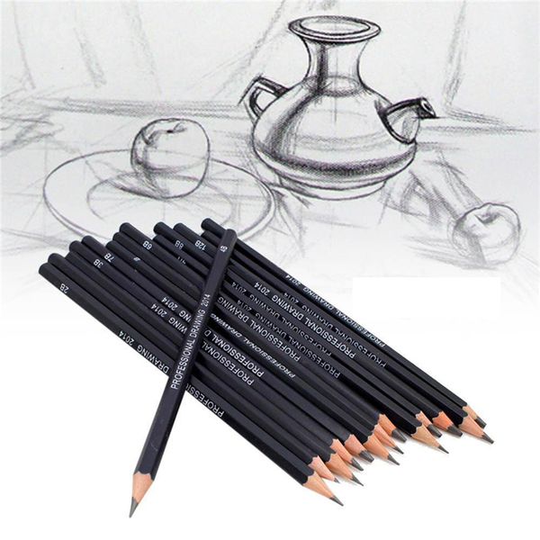 

Professional Sketch and Drawing Writing Pencil Stationery Supplies 1B 2B 3B 4B 5B 6B 7B 8B 10B 12B 2H 4H 6H HB Pencil