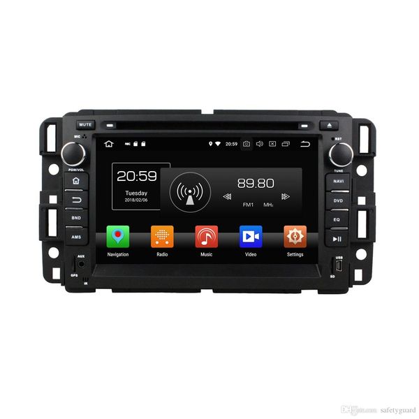 

for gmc yukon tahoe 2007-2012 octa core 4gb ram 2 din 7" android 8.0 car dvd radio head unit gps bluetooth wifi usb dvr 32gb rom