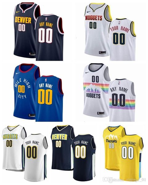 

2019 custom new printed denver nuggets city nikola jokic 15 jamal murray morris bol harris paul millsap barton malik beasley nba bas, Black