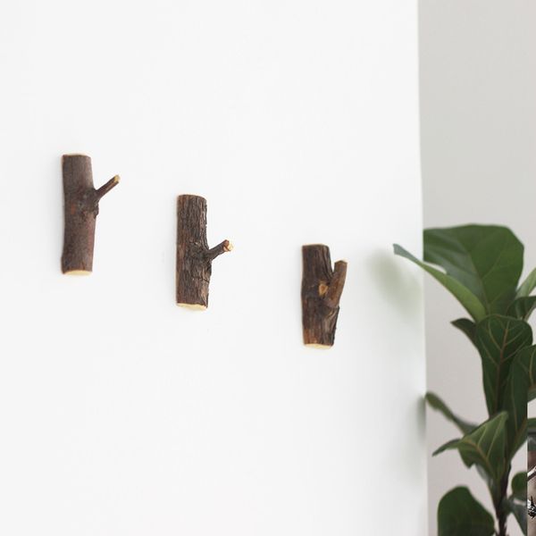 

strongly adhesive wood hook behind the door hook wall sticking hanging wall