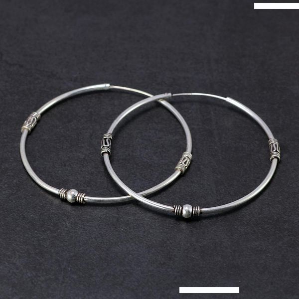 

925 sterling silver 50mm oversize big circle hoop earring for women simple punk style brincos round earrings party jewelry gift, Golden;silver