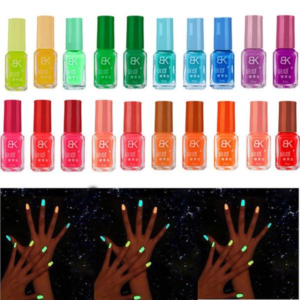 

20 colors series of fluorescent neon luminous gel nail polish for glow in dark nail varnish 7ml 2u0212