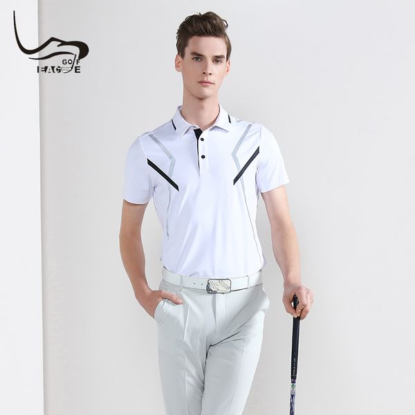 

2019 eagegof summer golf shirt mens short sleeve fashion golf wear quick dry male sweatshirt vs descente shirts, Black;blue