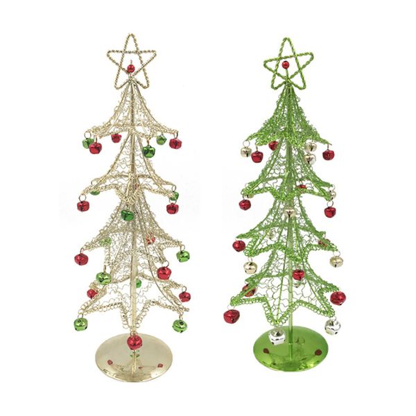 

christmas decorative wrought iron christmas tree 15*15*40cm mini xmas tree for home desktable decoration