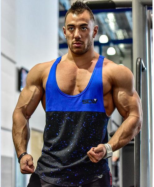

men vest printing running run fitness exercise jogging jogger training gym soccer football vest sleeveless t-shirts, Black;blue