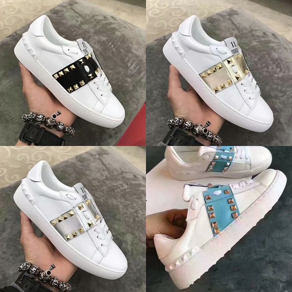 

metal spike lady comfort casual dress shoes leather men shoes personality womens hiking trail walking sports sneakers 35-46