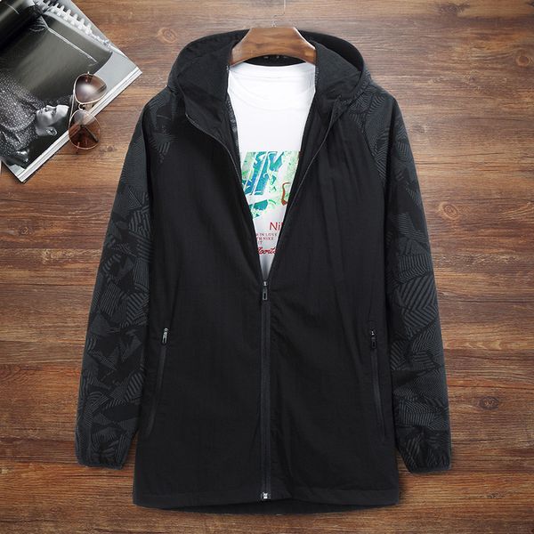 

autumn men printing sports jacket loose coat splicing male big size outerwear plus fat plus clothes, Black;brown