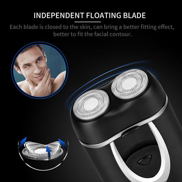 

independent dual-blade portable rechargeable electric shaver razor beard shaving machine barber face care men cutter trimmer 401