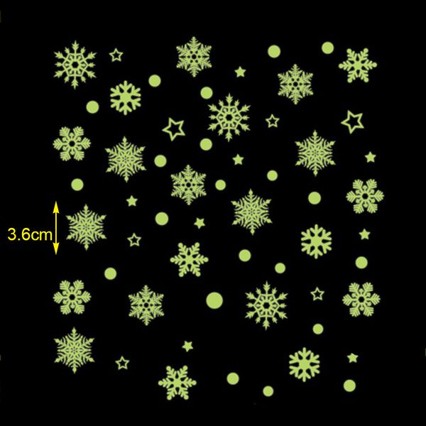 

5 pcs new year snowflower decorations for home luminous wall sticker child room snowflowers glowing in the dark decal winter