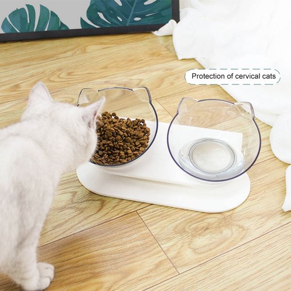 

non-slip cat чаша double чаша с поднятой подставкой корм ​​для животных и вода миски для кошек собаки кормушка cat bowl pet supplies собак p