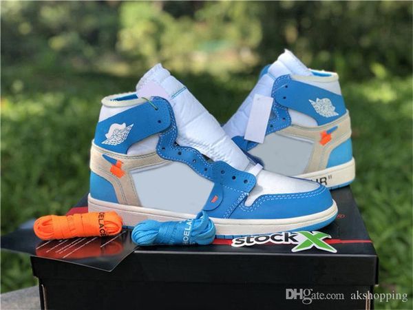 

2020 release authentic white 1 high og unc powder blue 1s canary yellow chicago men basketball shoes sports outdoor sneakers with box