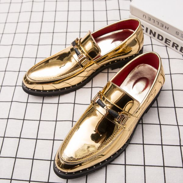 

2020 men genuine leather shoes men's formal dress shoes male casual wedding party loafers business brogue, Black