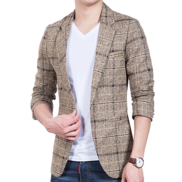

2019 spring men plaid blazers men suit clothes casual jacket business slim fit long sleeve blazer masculino plus size m-5xl, White;black