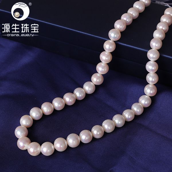 

ys 10-11mm white freshwater edison pearl necklace strand for women fine pearl jewelry, Silver