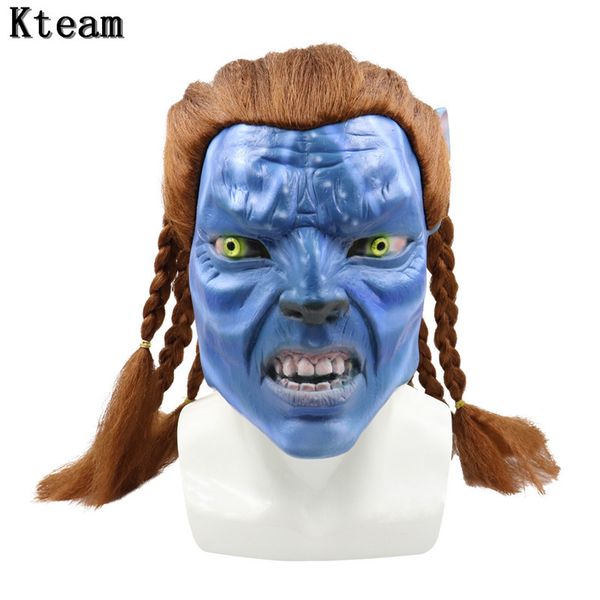 

new alien avatar cosplay ufo mask blue elf cos full head mask halloween prop movie entertainment cool cosplay prop drop ship