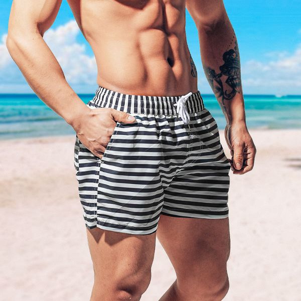 

desmiit swimwear swimming shorts for men swimming trunks mesh liner striped quick dry swimsuit man beachwear surfing board short