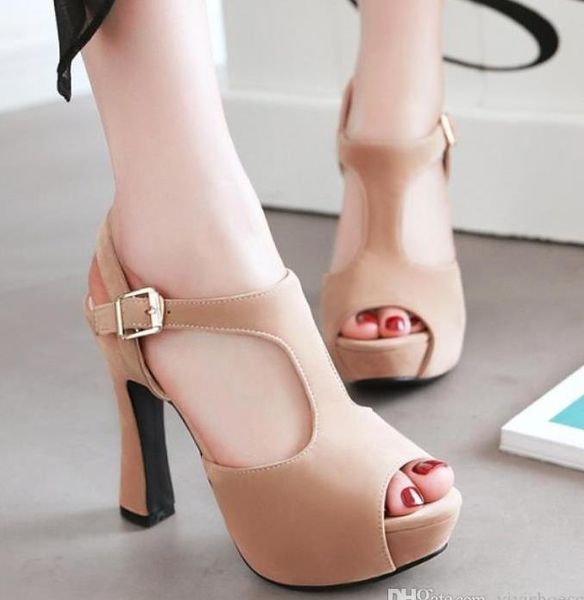 beige thick heel shoes