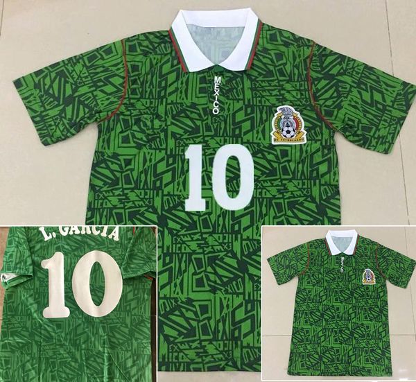 

1994 MEXICO Retro Soccer Jerseys #9 H.SANCHEZ 94 #10 CARCIA vintage GALINDO ALVES Camiseta de futbol HERMOSILLO SUAREZ G.ASPE football shirt