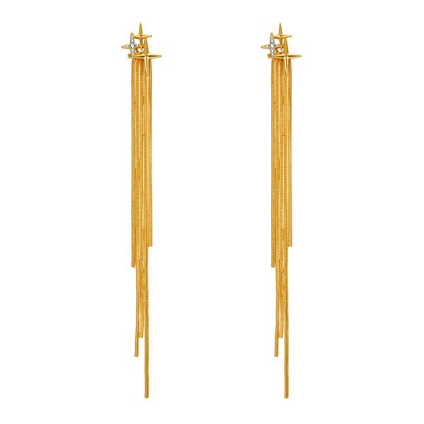 

dangle & chandelier minimalist temperament flash star awn irregular snake bone chain tassel earrings 2021 long ear stud female tide, Silver