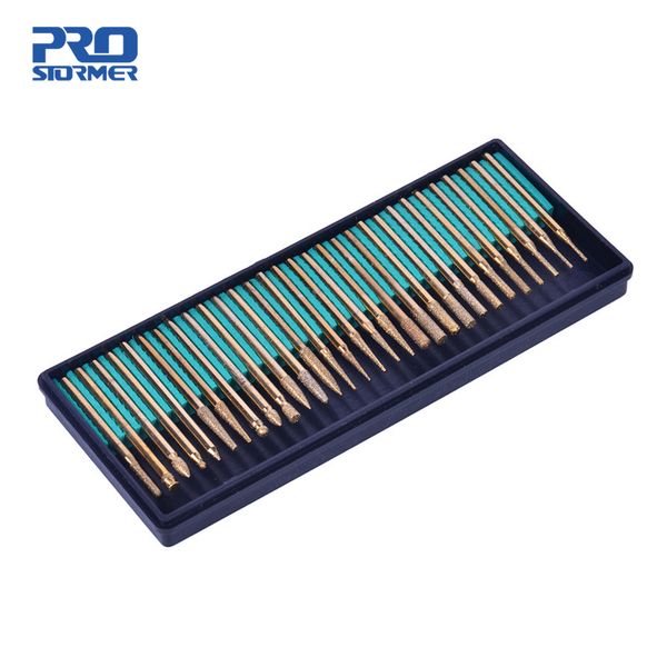 

protormer 30pcs 3mm diamond grinding head shank drill bit set burr drill grinder bits dremel rotary tools woodworking at2146