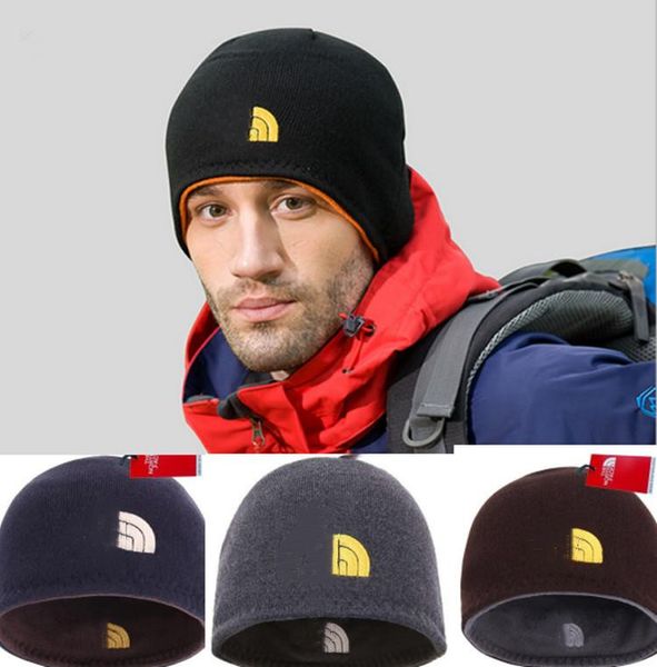 

brand designer beanies nf hat the north reversible beanie men women winter warm skull caps face outdoor skiing snood hats hip hop cap, Yellow