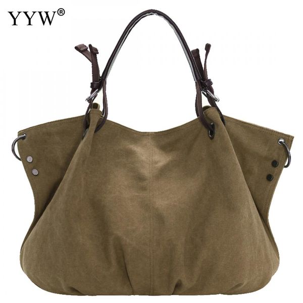 

big handbag female canvas shoulder bag tote vintage handbags women gothic large capacity soft shopping bags women's day bag