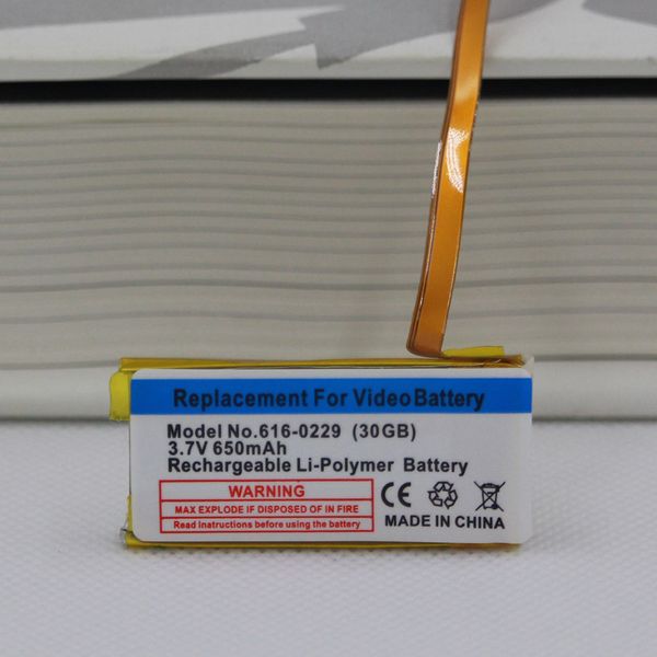

650mah backup battery, suitable for the classic 6th and 7th generation 80gb 80gb 120gb ultra-thin 160gb, suitable for 5/5 5th generation 30g