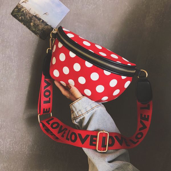 

women waist bag female fanny slanted shoulder bag wave point travel bags girl fashion chest bags casual waist backpack