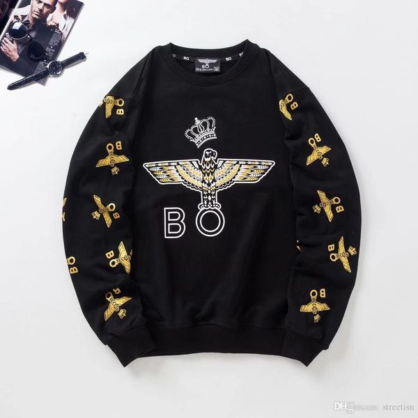 

конструктор мужская мода brand street толстовка hip hop шею свитер с длинным рукавом письмо eagle печать хлопок street мужчины женщины пулов, Black