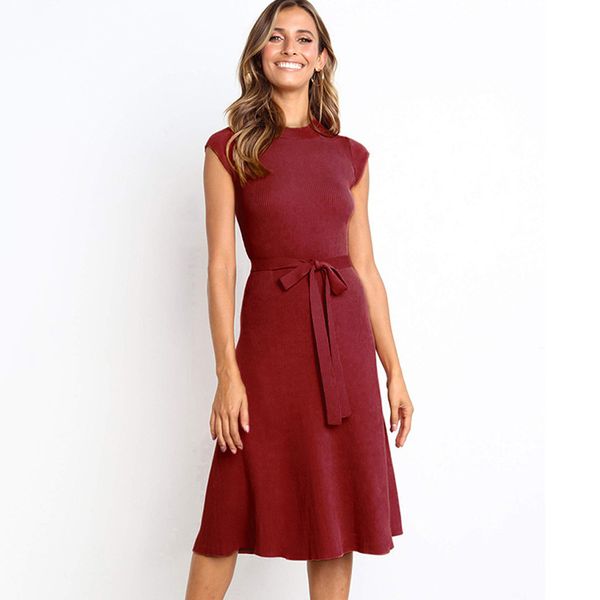 

женское дизайнерское платье a-line сплошной цвет круглый вырез высокая талия шнуровка с коротким рукавом платье, Black;gray