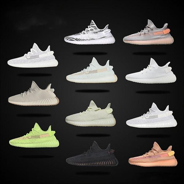 

2019 kanye west v2 men desinger running shoes women trainers zebra black bred cream white sesame sports zapatos sneakers size 36-46